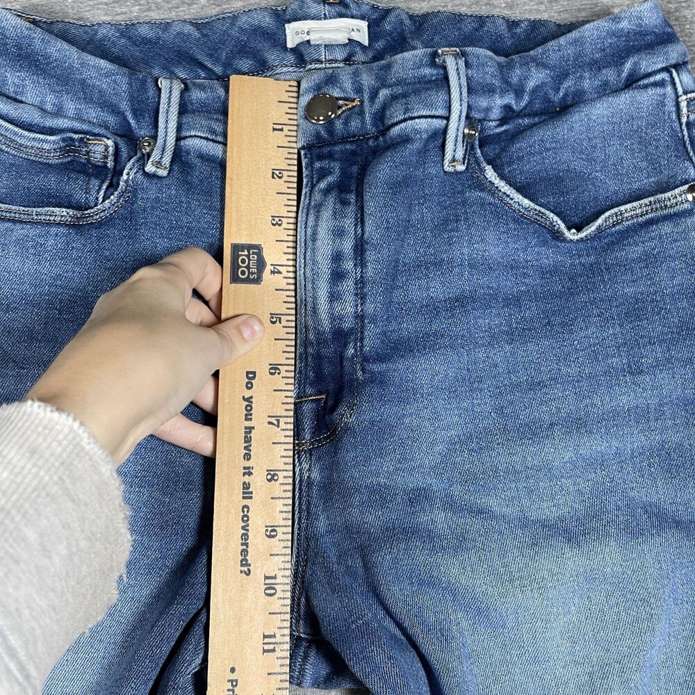 Good American Flare Jeans Womens 12/31 (28x32) Blue Flared Mid Rise Denim - Picture 4 of 10